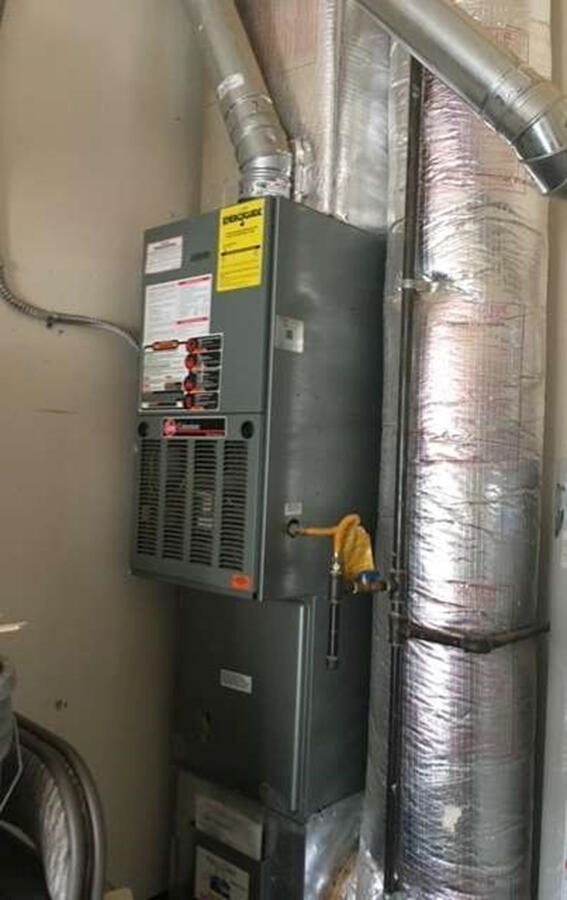 Gas furnace with heat pump
