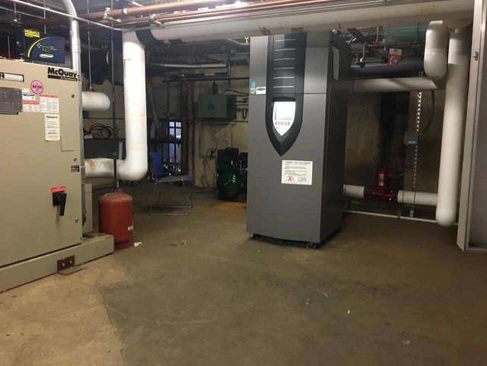 Large heating boiler and chiller